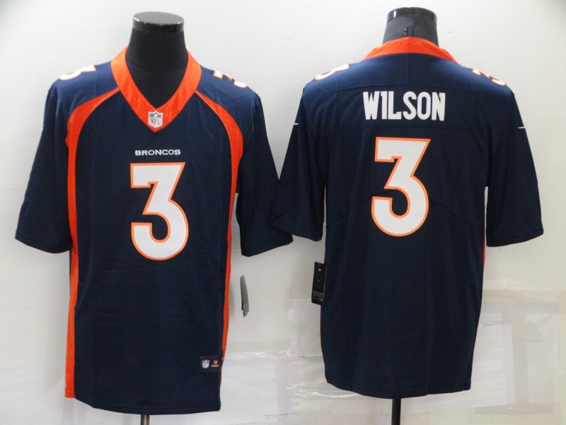 Men's Denver Broncos Russell Wilson #3 Navy Jersey